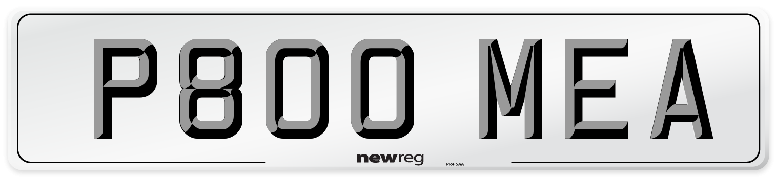 P800 MEA Number Plate from New Reg